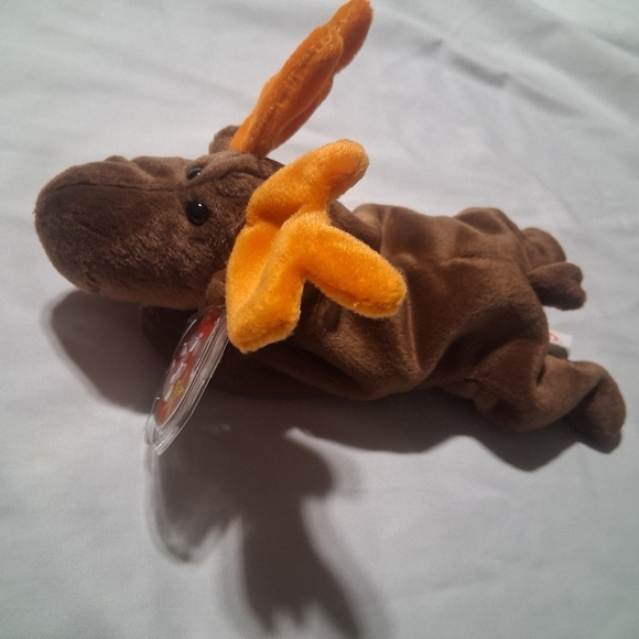 Vintage Chocolate The Moose Ty Beanie Babies Tag Protector 5thGen Retired - Picture 2 of 8